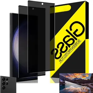 2 Pack Privacy Tempered Glass Screen Protector Compatible with Samsung Galaxy S23 Ultra, 9H Hardness Anti-Scratch Case Friendly Anti-Spy Screen Film, Fingerprint Unlock Not Supported