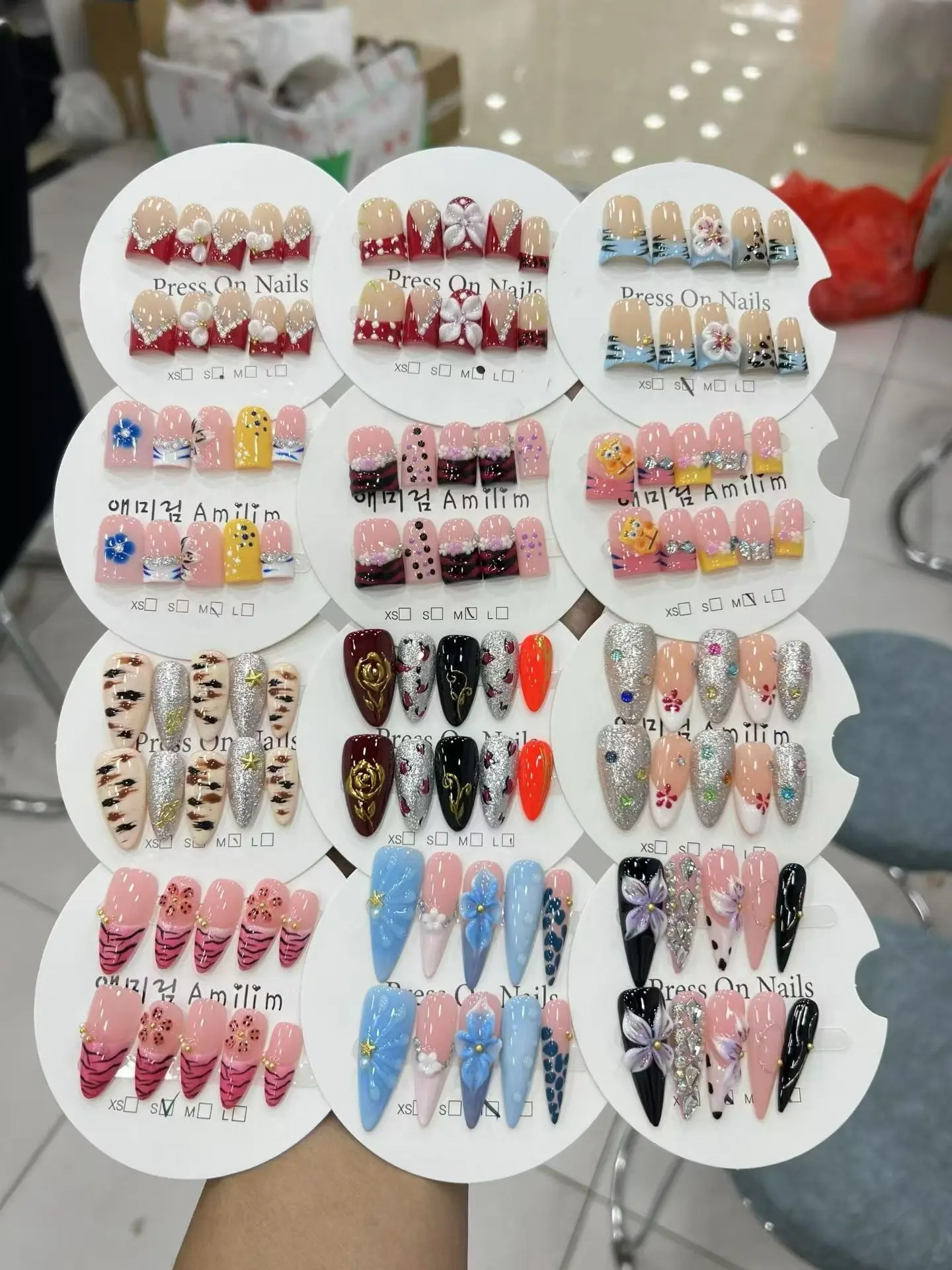 Chic Reusable Press-on Fake Nail Set - European & American Nail Art Designs, Easy-to-Apply Bridal Fashion Wedding Accessory for Daily Wear, Dating, Press-On Nails, Easy Apply