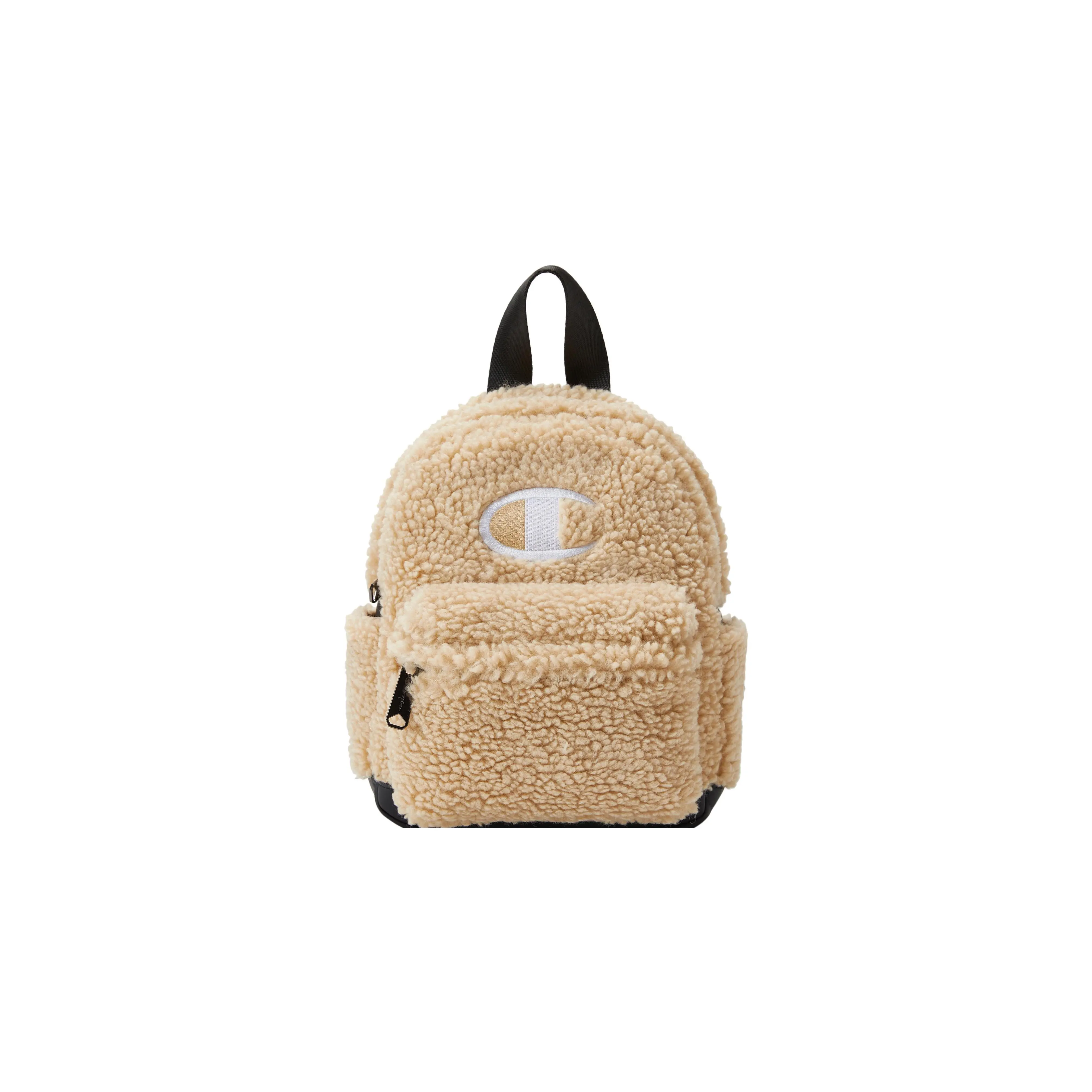 Champion Fuzzy Series Mini Backpack – Soft, Cute, Unisex C-Logo Embroidered Casual Bag in Multiple Colors