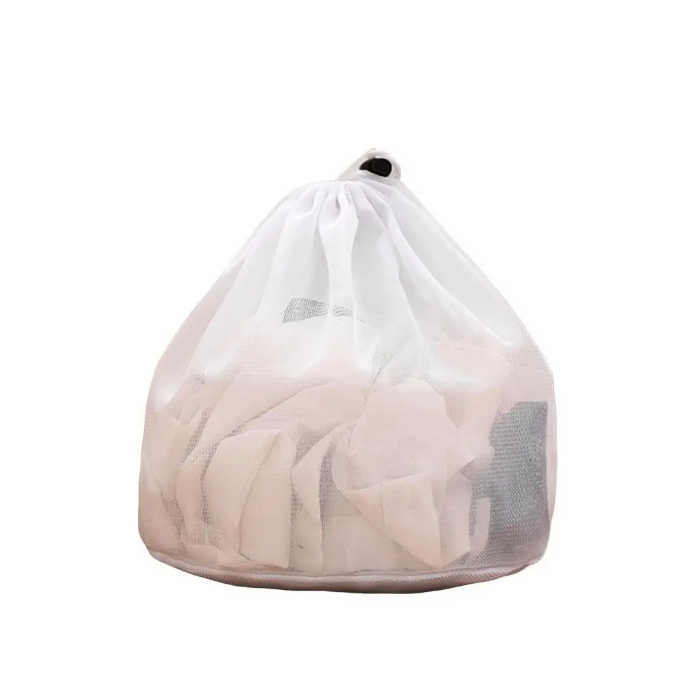 Portable Drawstring Laundry Bag, Mesh Laundry Bag for Travel, Laundry Wash Bag, Clothes Storage Solution, Essential Laundry Room Accessory