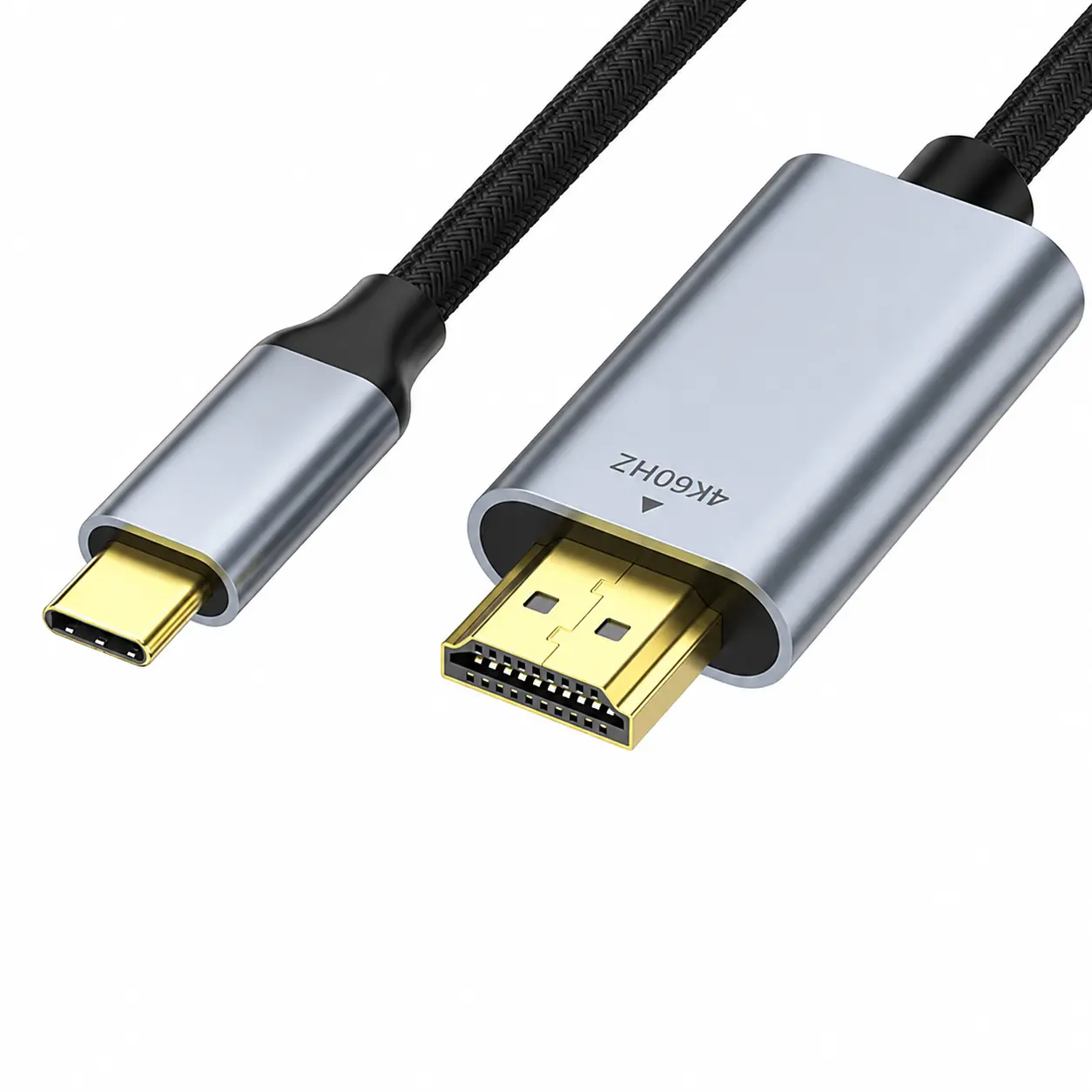 High-Performance USB-C to HDMI Adapter Cable for Seamless 4K@60Hz Video Mirroring and Extended Display Support on Smartphones, Laptops, Tablets, and Desktop Computers with Plug-and-Play Compatibility