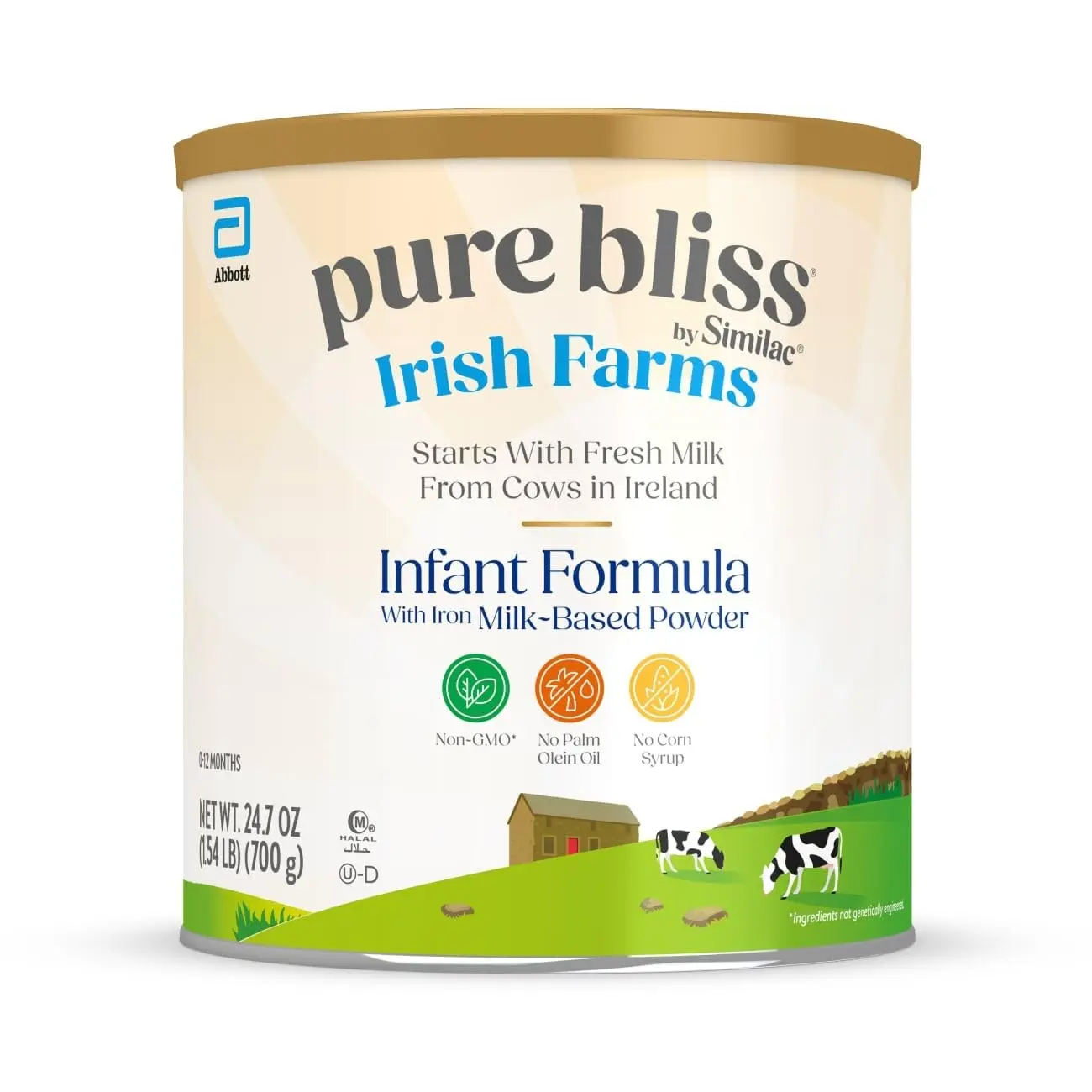 Easy-to-Digest Infant Baby Formula for 0-12 Months, 24.7-oz Can