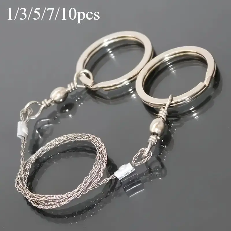 Steel Wire Saw for Survival - 1/3/5/7/10 Pack Emergency Camping Hiking Hunting Gear, Multifunctional Outdoor Tool