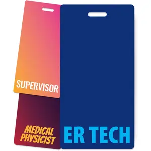Customizable Durable ID Badge Backer Card – Ideal for Nurses, Medical Staff & Other Proferssionals or Events – Multiple Sizes – Fits Lanyards, Clips & Reels (Vertical)