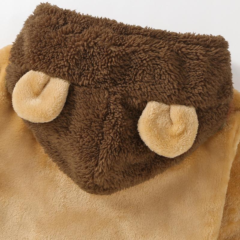 Baby Boys Girls Animal Costume Flannel Rabbit Costume Role Play Hooded Long Sleeve Pajamas Rompers Cosplay Jumpsuits Baby Costumes Cute Animal Outfit Funny Monster Costume Gift