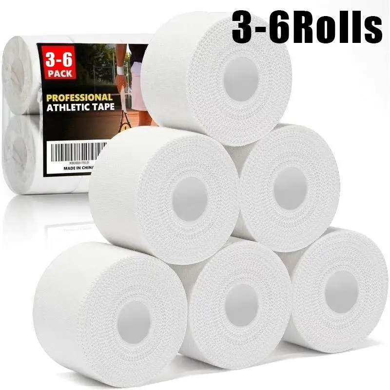 3/6 roll, white, Sports Tape -- no sticky residue, easy to tear | Suitable for athletes and coaches