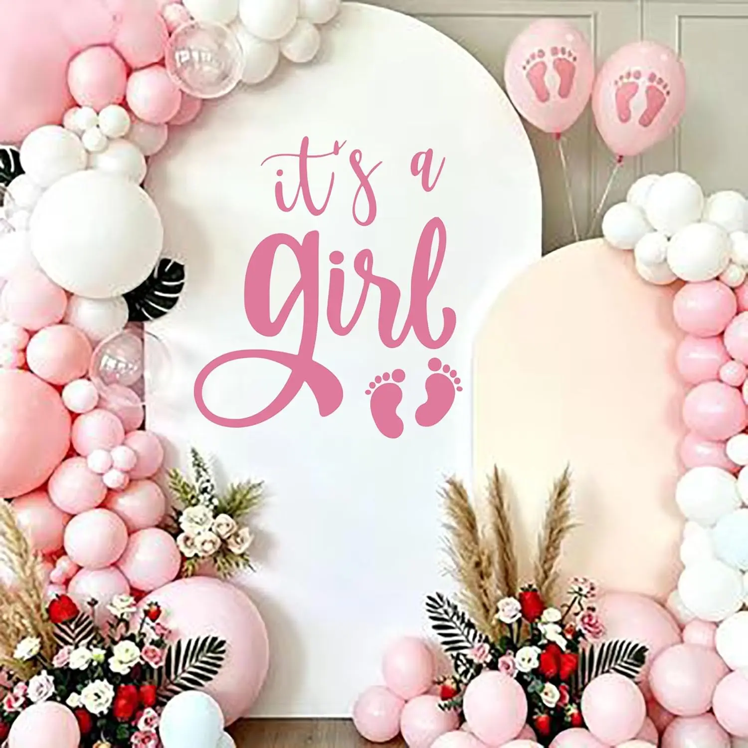 It’s A Girl Baby Shower Decorations - It’s A Girl Decal Sign Banner Sticker for Balloons Arch Backdrop, Boy or Girl Baby Shower Gender Reveal Party First Birthday Decorations for Girl (Not Balloon)