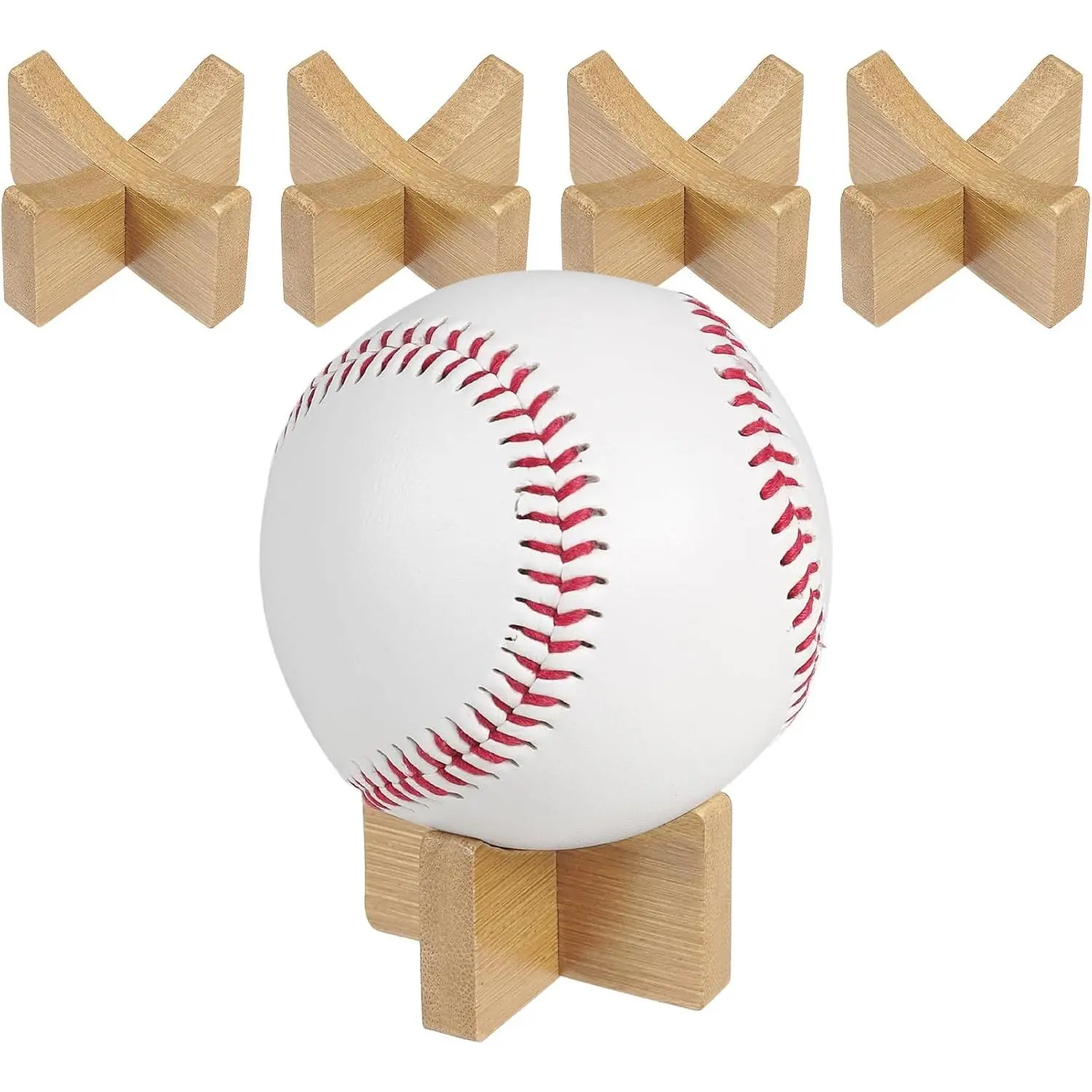 Wooden Ball Storage Ball Stand Holder for Softball & Baseball | Desktop holder for baseball & softball small ball desk storage display for  collectors of baseball and softball balls