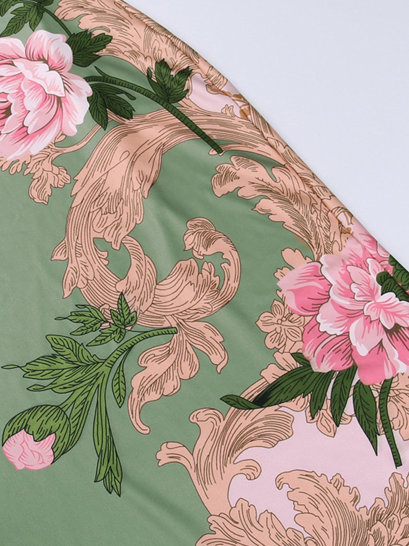 2025 Trendy, Women's Floral Print Mermaid Bodycon Cami Dress, Summer Clothes Women, for Beach Holiday