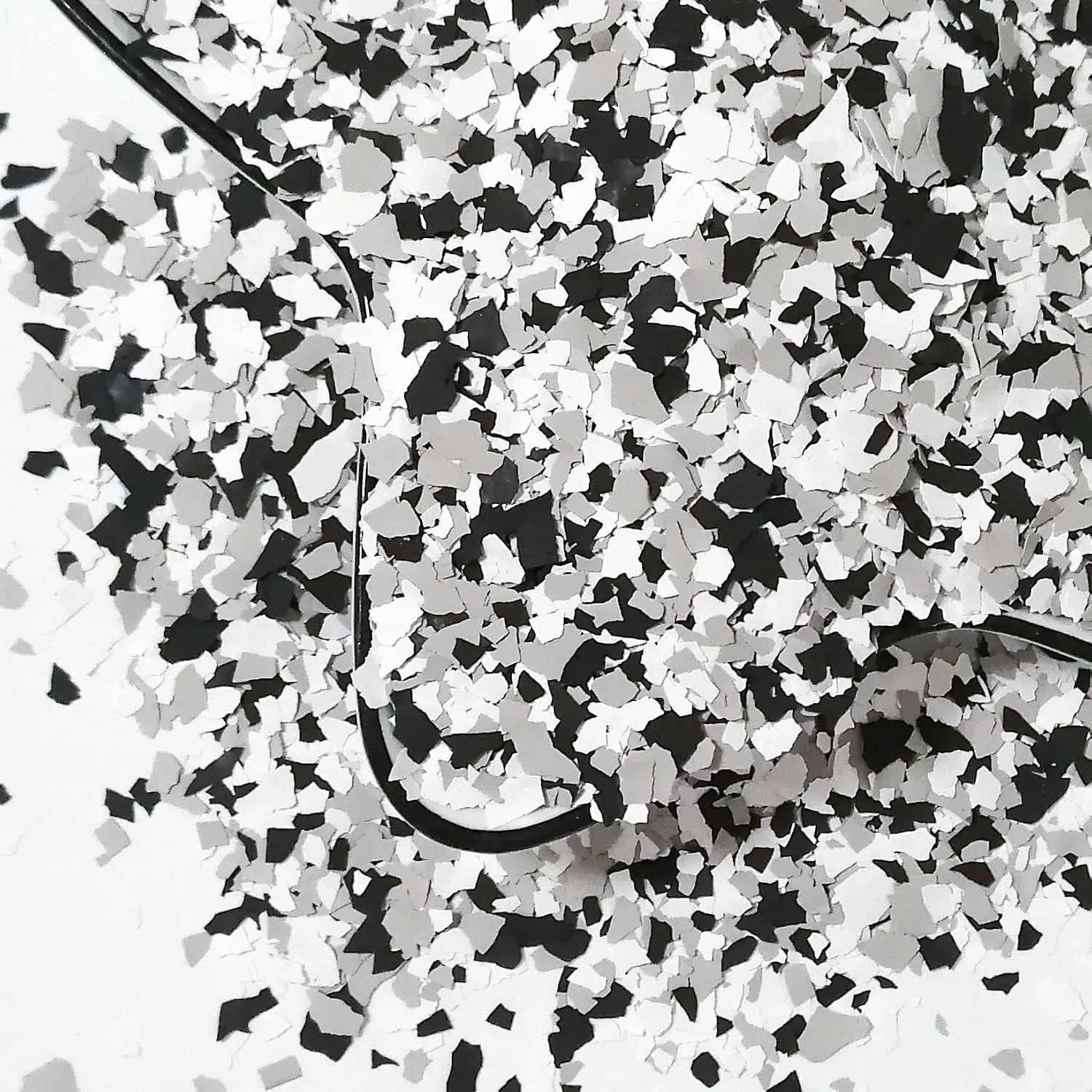 1LB Epoxy Floor Flakes Blend Decorative Color Chips Concrete Floor Coatings Kits for Garage Floors Wall Interior Exterior House Paint Black White Light Gray