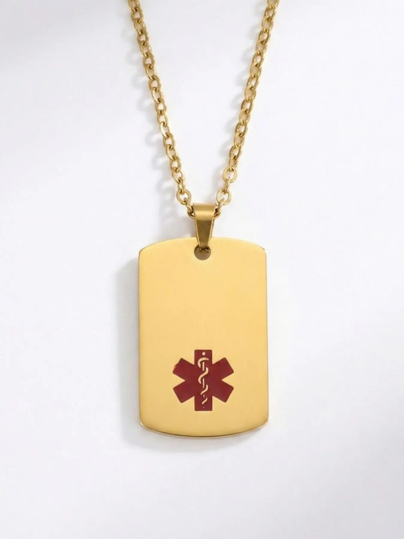 Stainless Steel Medical Alert Necklace, Life Star Pendant, Unisex Dog Tag Jewelry, Essential Health Identifier, Durable & Stylish