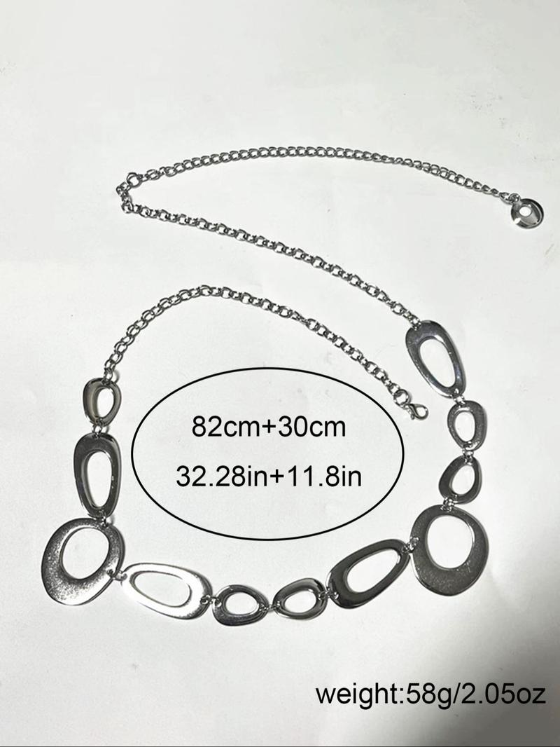 Women's Minimalist Temperament Metal Round Decor Body Chain, Trendy All-match & Exquisite Body Jewelry for Birthday Gift