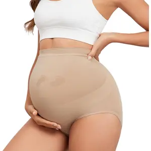 Maternity Underwear Seamless High Waisted Maternity Panties Over Bump Pregnancy Belly Support