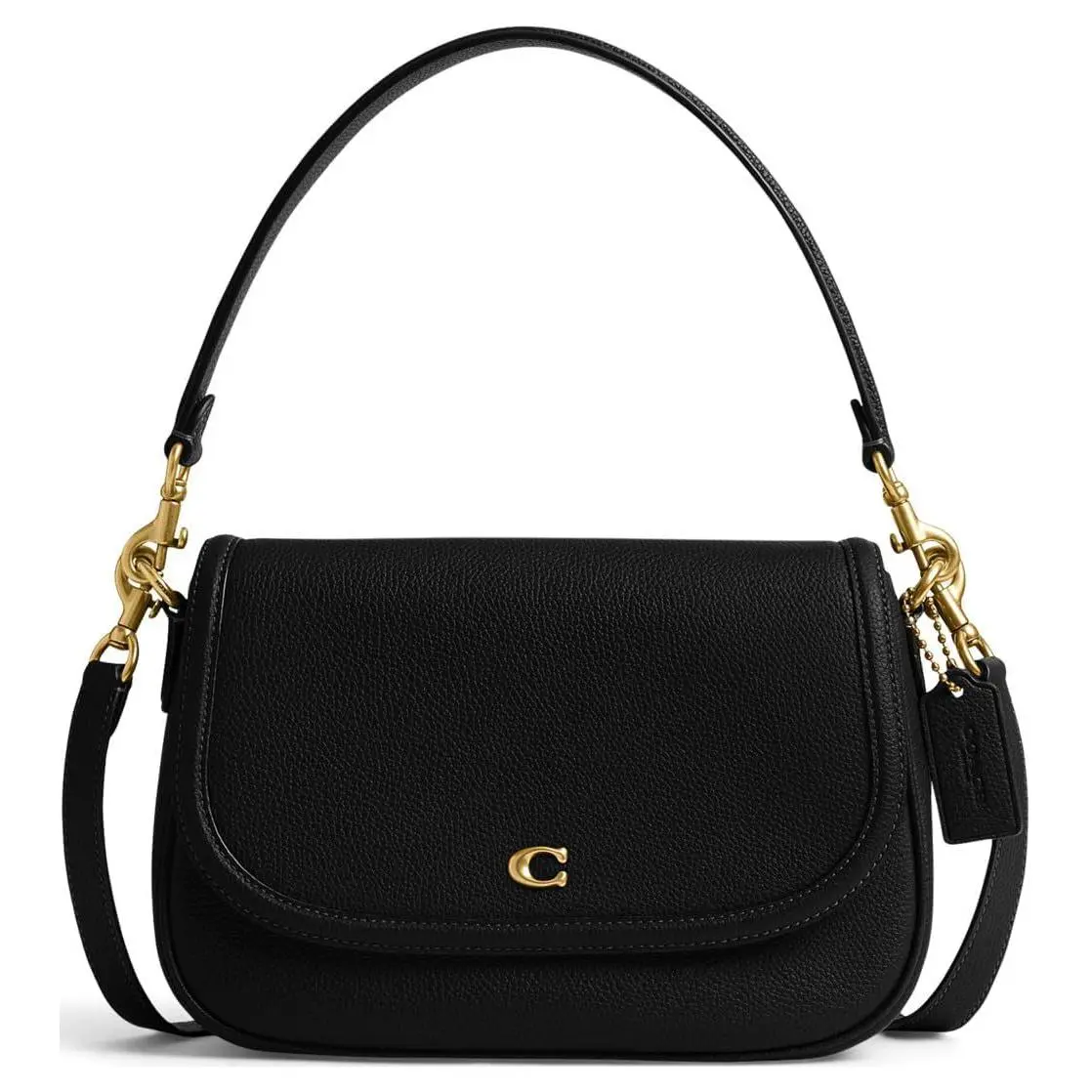 COACH Legacy 26 Leather Crossbody Shoulder Handbag for Women – Flap Closure, Black