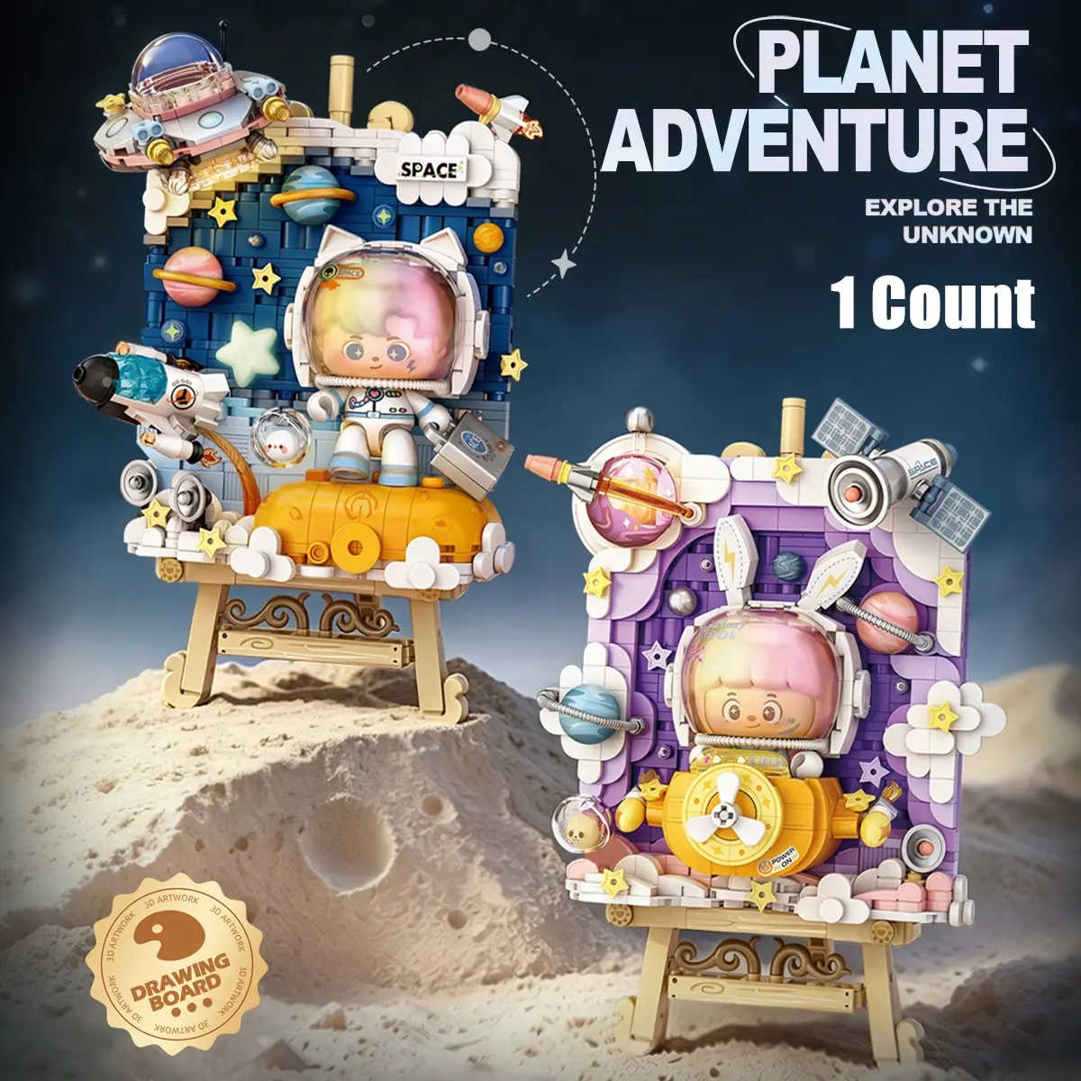 Loz Puzzle Building Blocks, Space Astronaut DIY Educational Toy, Fun for Kids and Adults, Ideal Gift and Home Decor
