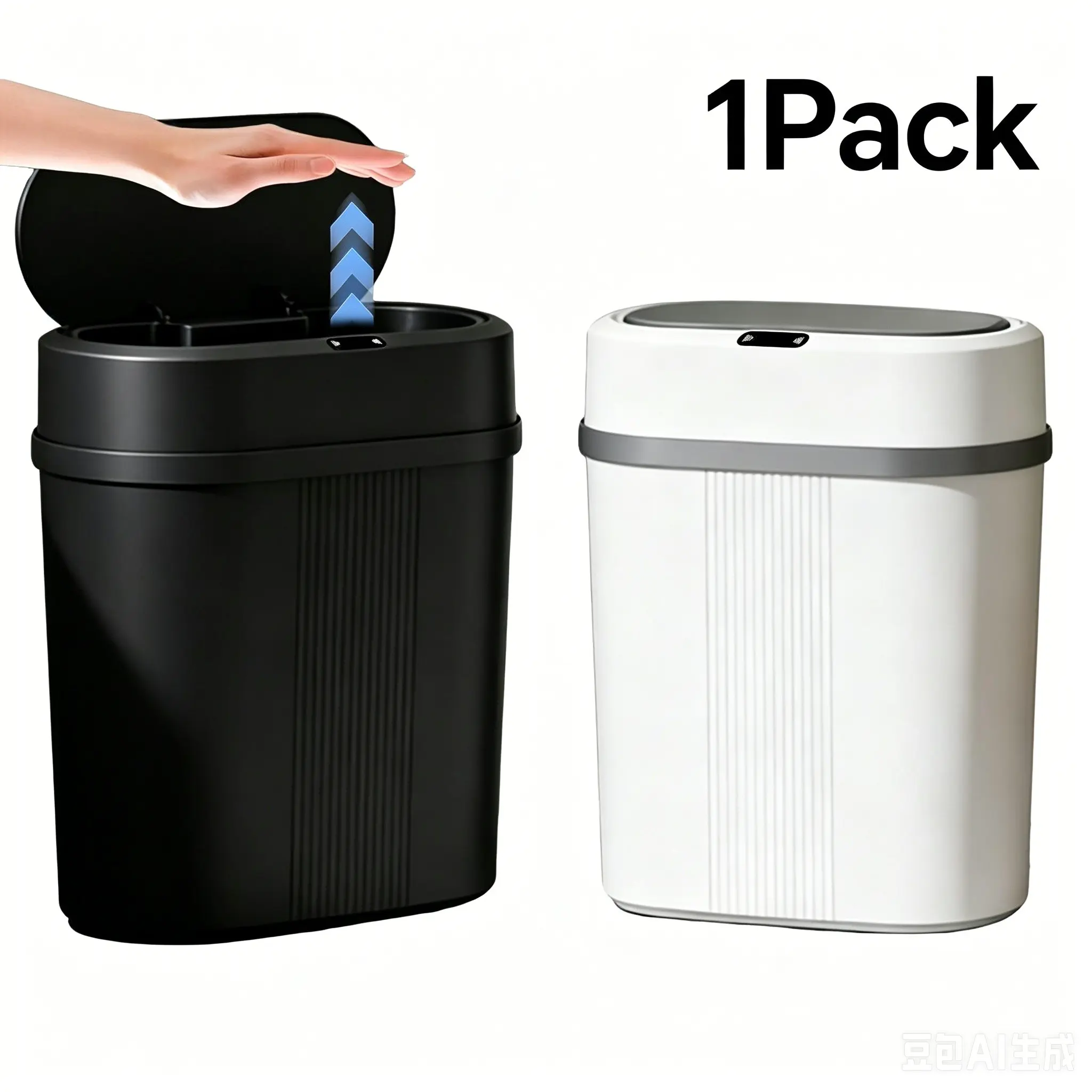 Smart Trash Can 3.43 Gallon Narrow Design, 0.3s Response Time, Hand Wave Open, Quiet Close, Odor Proof, 2 Aa Batteries Included, Smart Trash Bin Smart Garbage Can