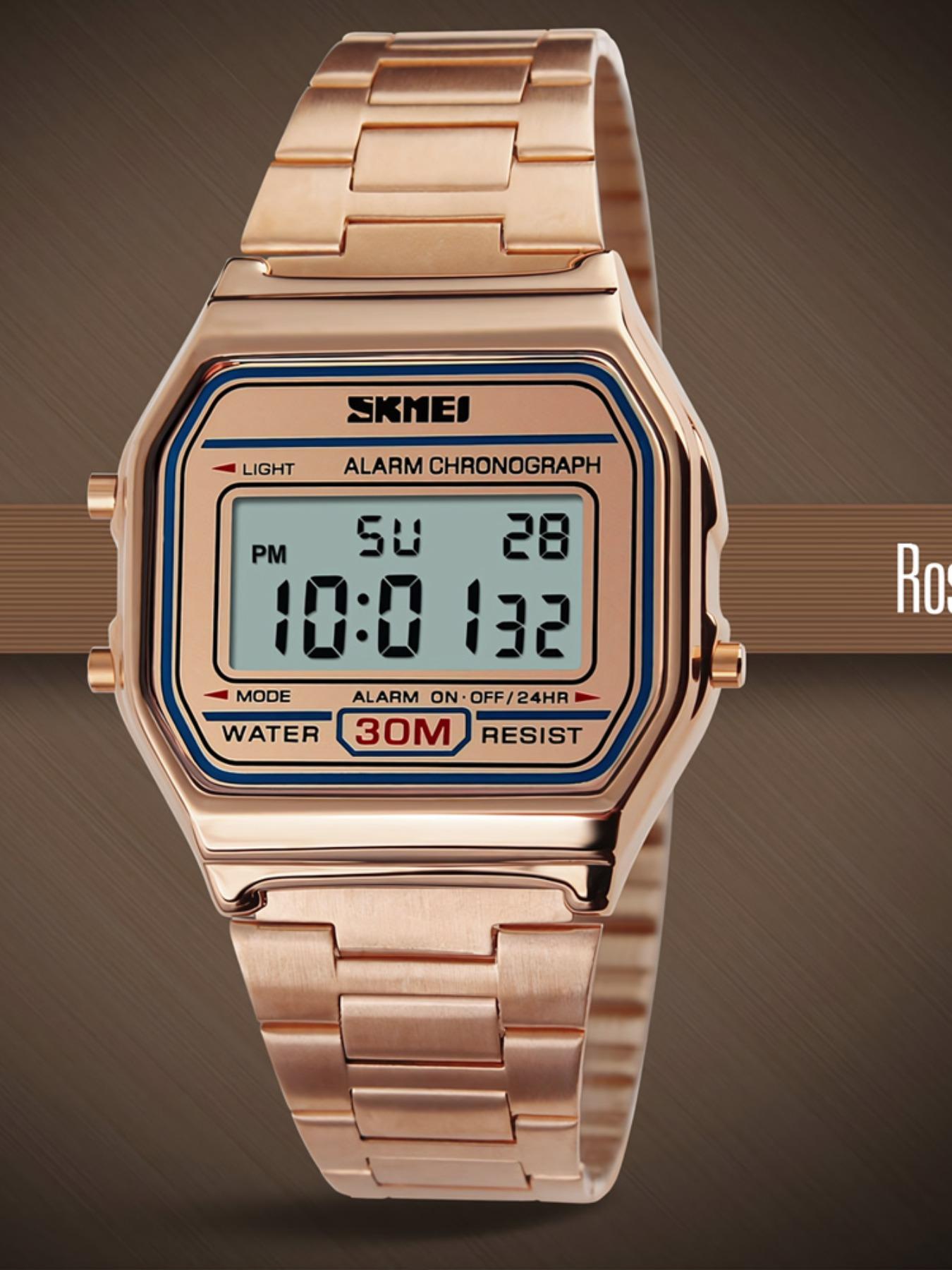 Skmei Square Electronic Watch, Urban Fashion Wristwatch, Modern Waterproof Watch, 30m Waterproof, Luminous Display, Alarm Stopwatch, Full Features, Multiple Colors Available