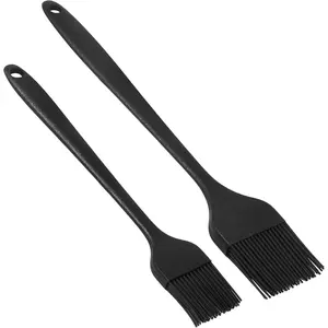 Silicone Basting Pastry Brush 2 Pcs, Heat Resistant, BPA Free, Strong Steel Core, Dishwasher Safe Kitchen Brush for BBQ Sauce Oil Baking