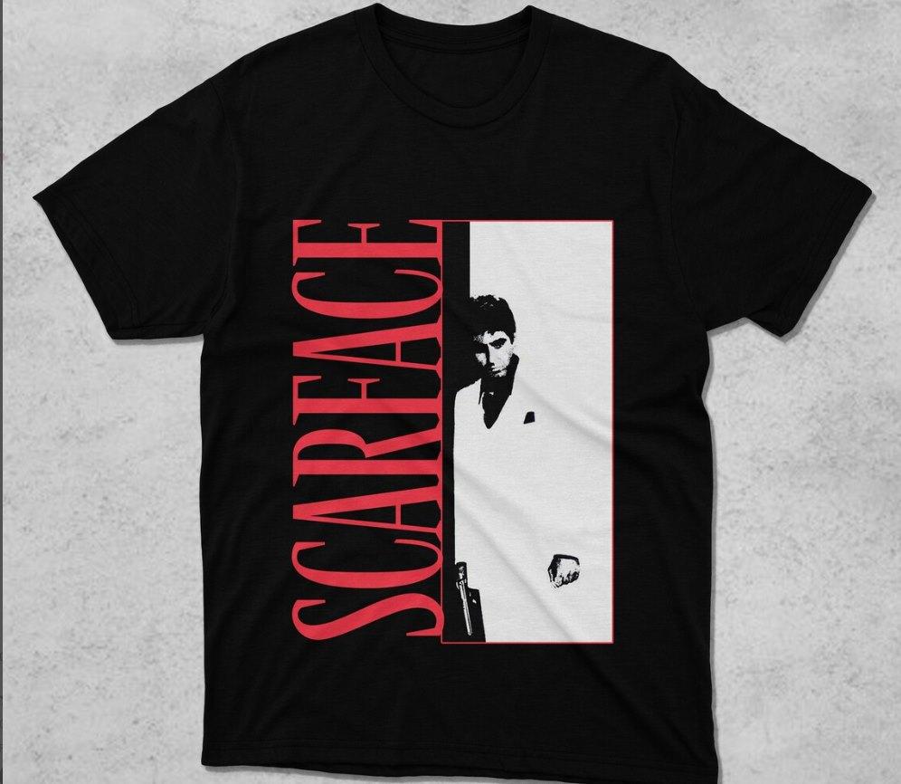 Scarface Retro Movie Graphic Tee, Vintage Classic Short Sleeve For Streetwear & Daily Outfits