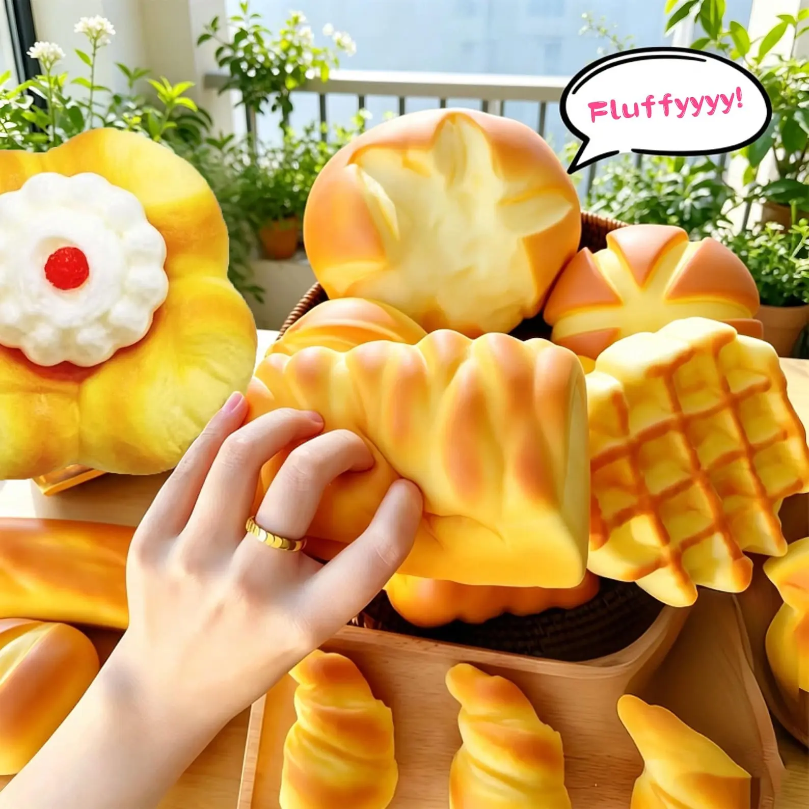 Realistic Handmade Bread/Chocolate Squishy Toy,Fidget Sensory Ball,Cute Squishy Gift,Slow Rising,Soft ASMR Crunchy Desk Decor,Fidget Toy