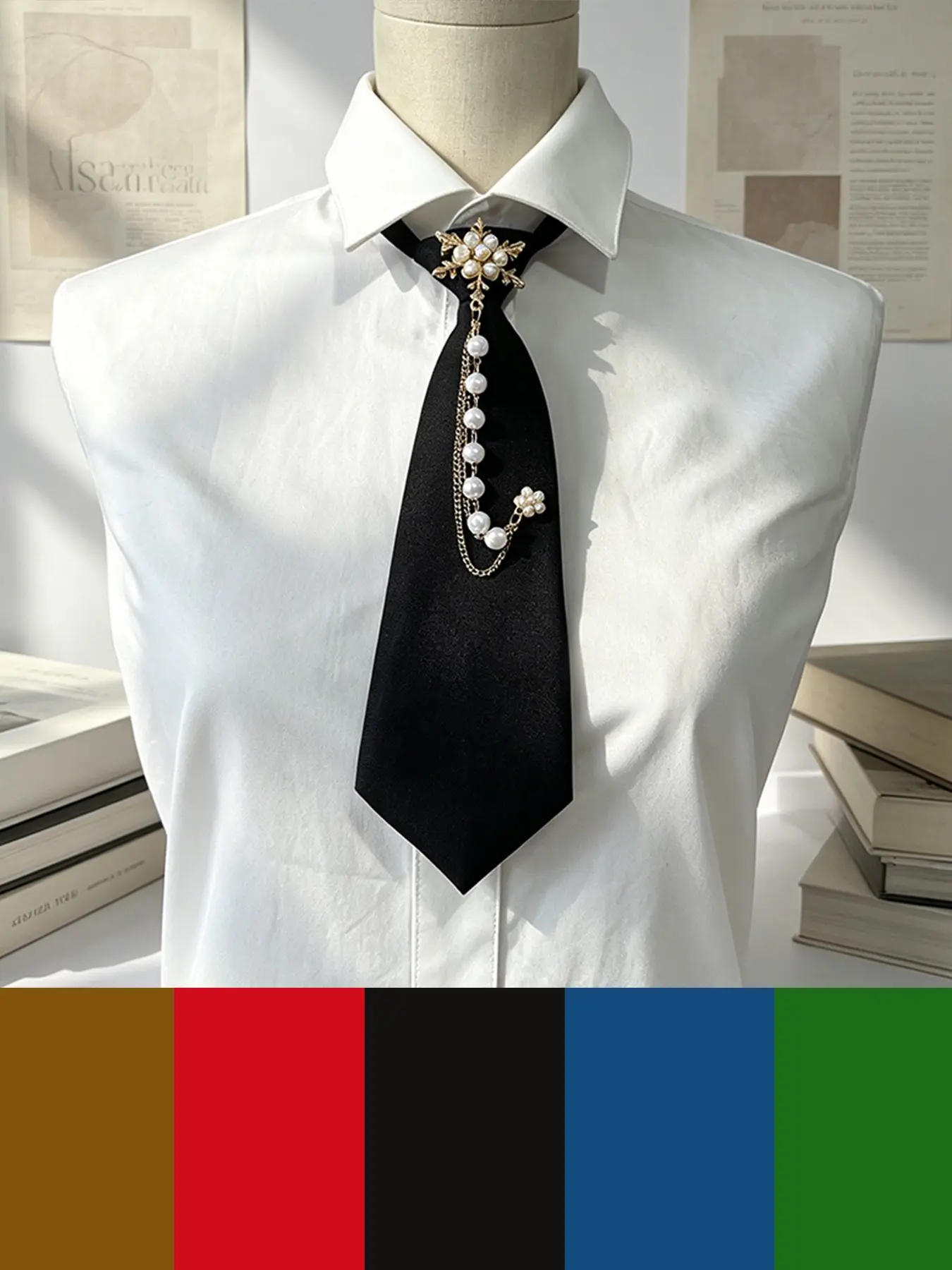 Unisex Snowflake Rhinestone Tie, Elegant Plain Design, Multi-Color Options, Perfect for All Seasons, Ideal for Couples & Friends