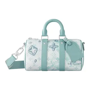Louis Vuitton Keepall 25 Vintage Monogram Ink Splash Canvas Shoulder Bag for Men in Light Blue