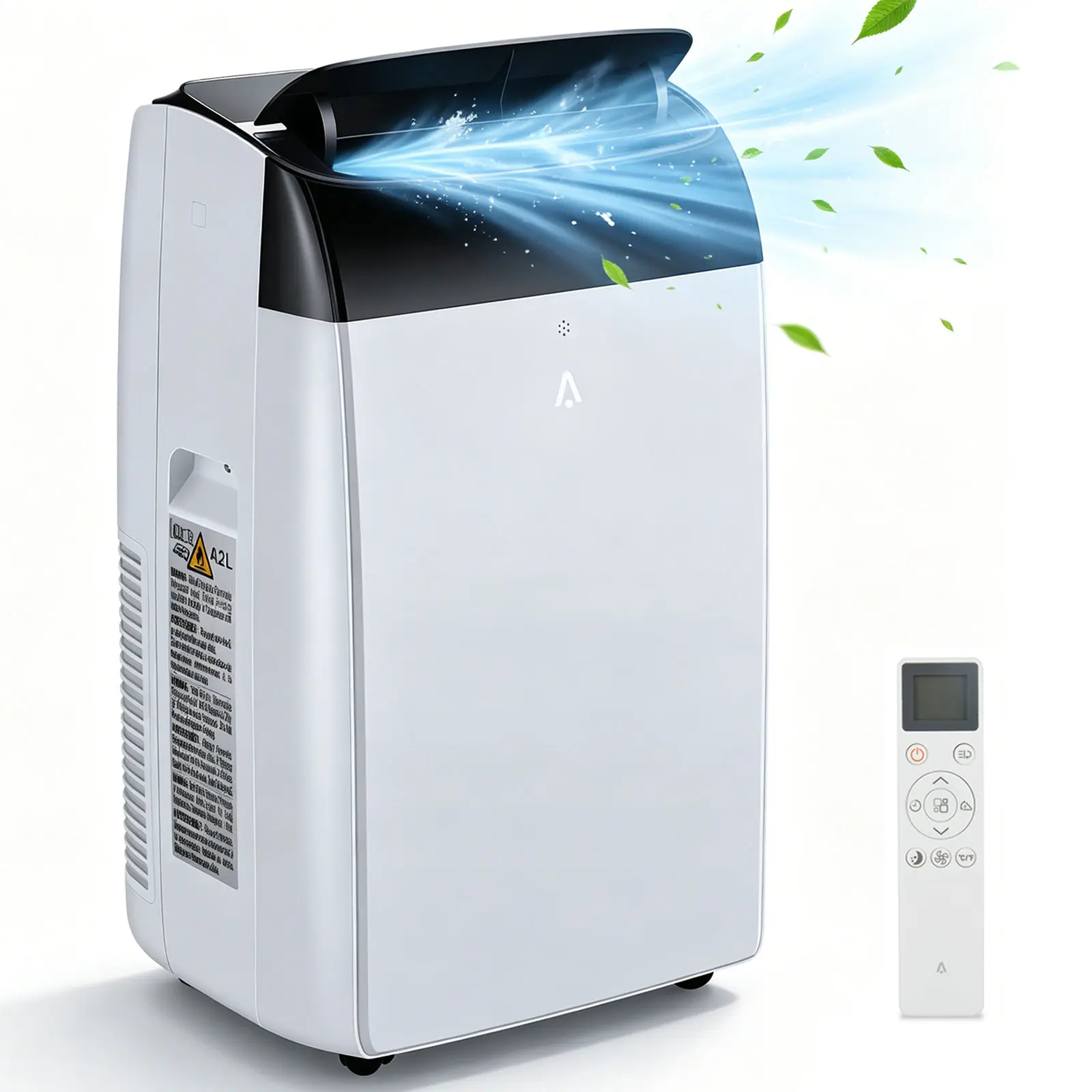 12000 BTU Portable Air Conditioner with Built-in Dehumidifier, Small AC Unit Cools Up to 550 Sq.Ft, Remote Control Window Mount Exhaust Kit, Easy to Move for Home Bedroom