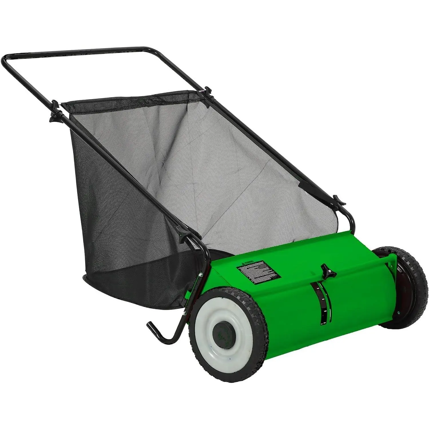 Gaomon Push Lawn Sweeper for Leaves, 26" Width Heavy Duty Steel Frame Grass Catcher with 7 Cu. Ft. Hopper Bag & 4 Spinning Brushes for Yard and Garden Cleanup, Green