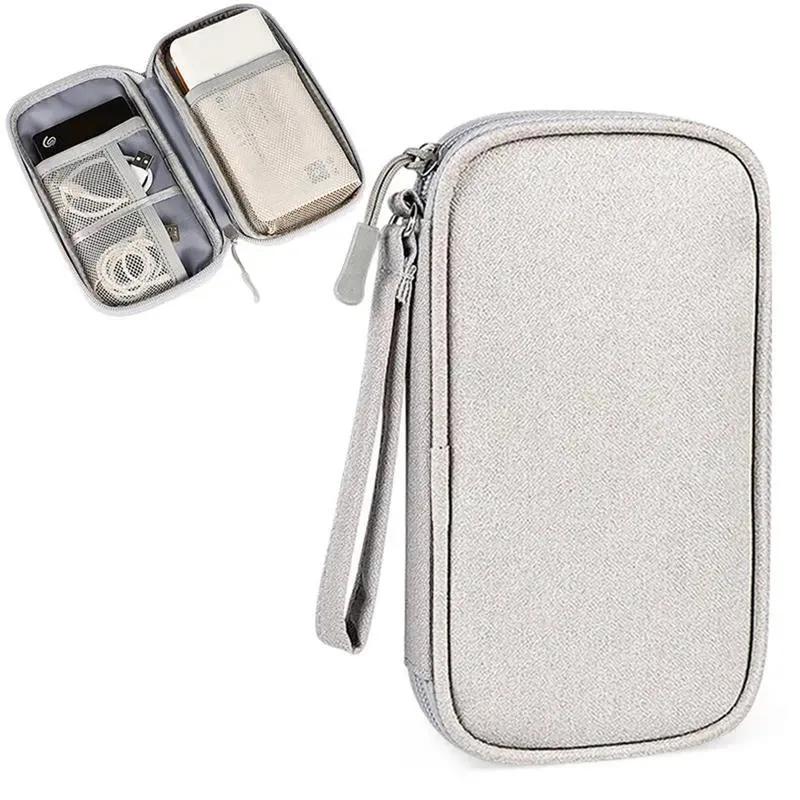 Travel Organizer Bag Cable Storage Pouch Carry Case Portable Waterproof Double Layers with random internal layout