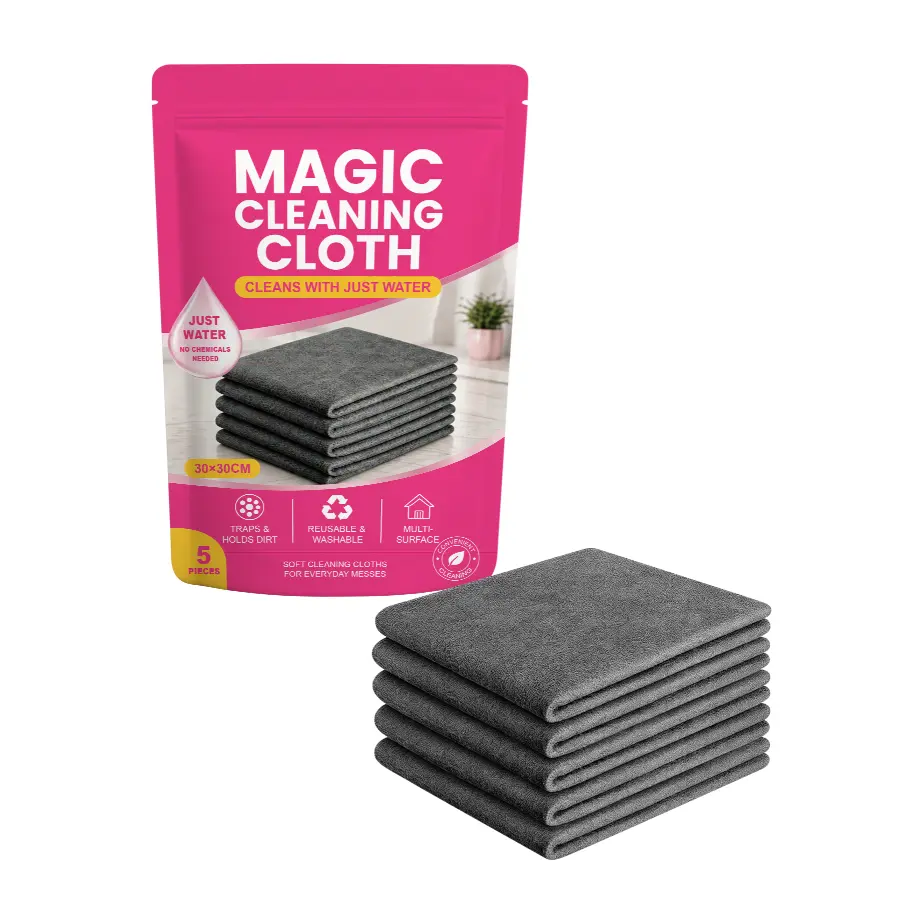 Magic Microfiber Cleaning Cloth - Water-Only Cleaning, Streak-Free for Glass, Kitchen, Screens