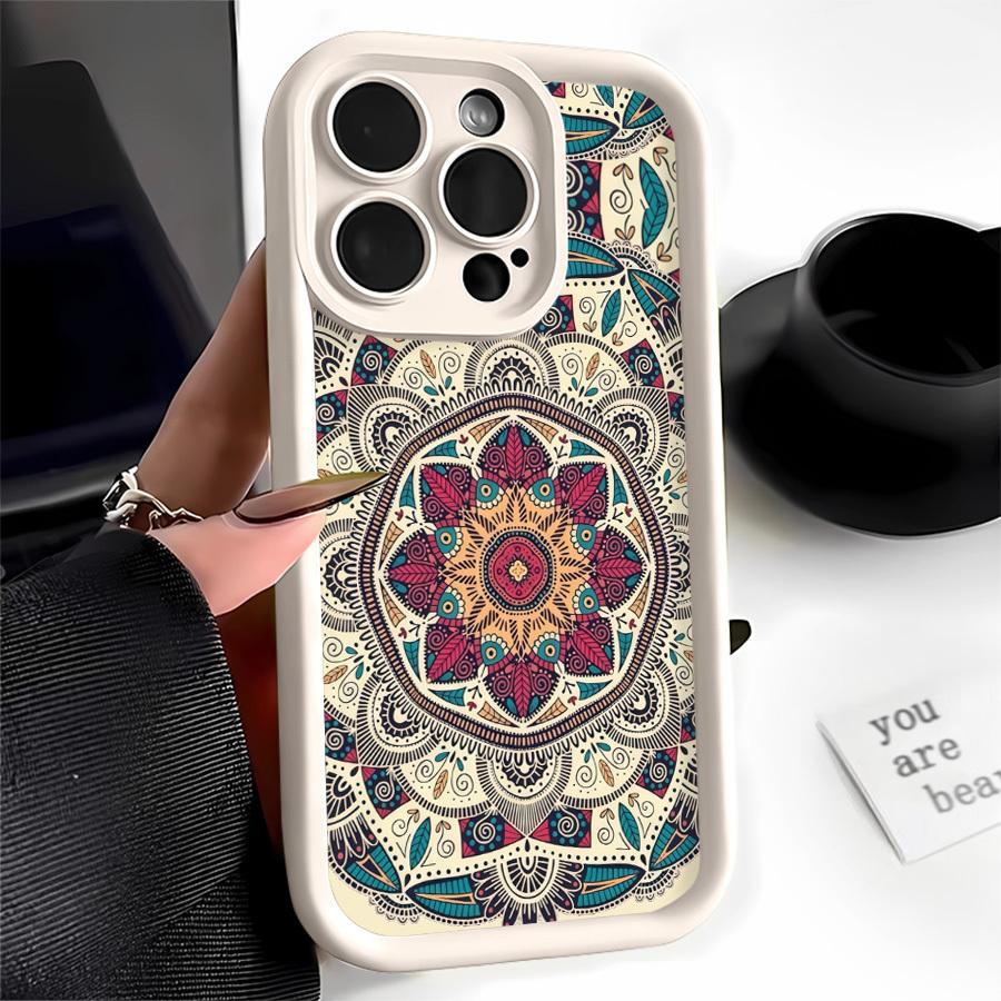Mandala Pattern Phone Case Suitable for Apple iPhone 17 E Air Pro ProMax iPhone16 15 14 Plus 13 12 Mini 11 X XS XR Shock Proof All Inclusive Lens Protection Vintage Exquisite Can be given to friends