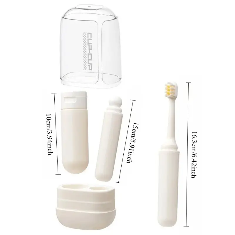 3-Piece Travel Toiletries Set, Toothbrush Toothpaste Portable Mouthwash Cup, Mini Three-In-One Travel Kit, Essential for Business Trips and Hotels