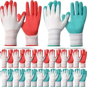 20 Pairs Garden Gloves  Women Ladies' Gardening Gloves Bulk Breathable Rubber Coated Protective Work Tools Universal One Size