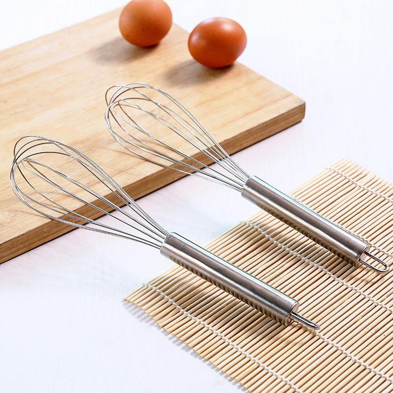 Stainless Steel Whisk, 1 Count Manual Cream Mixer With Handle, Durable Baking Tool For Kitchen, Bakeware
