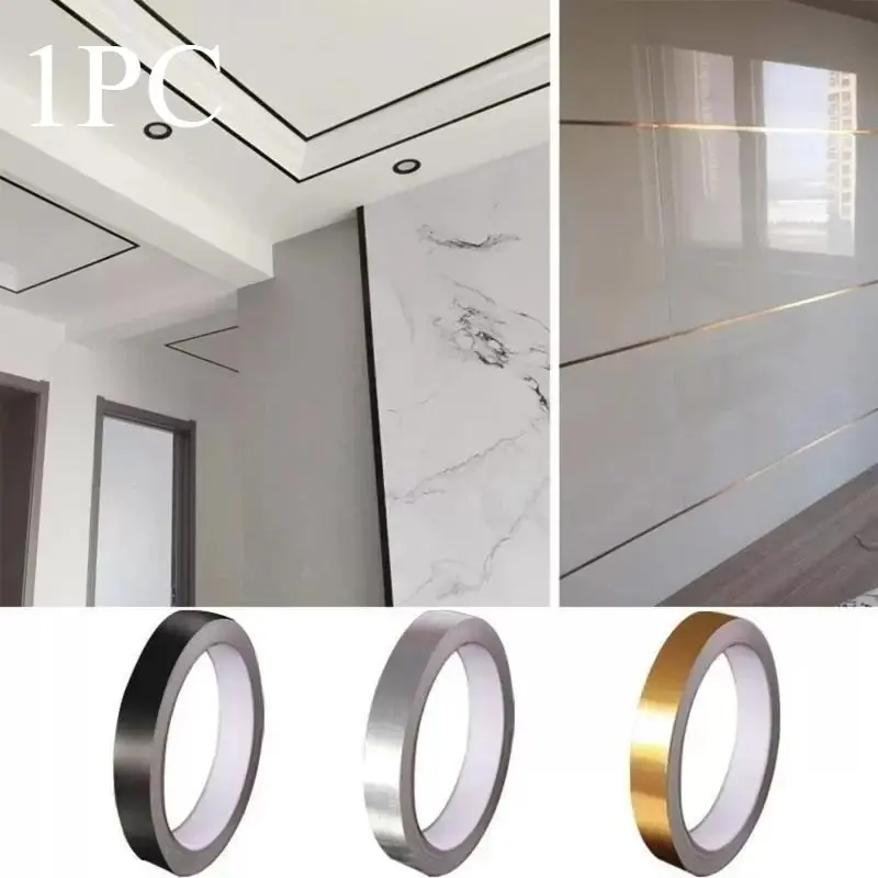 Self-Adhesive Waterproof PVC Tape, 50m Joint Strip for Cabinets, Doors, Floors, Gold/silver/ Colors, Decorative Sealing Strip