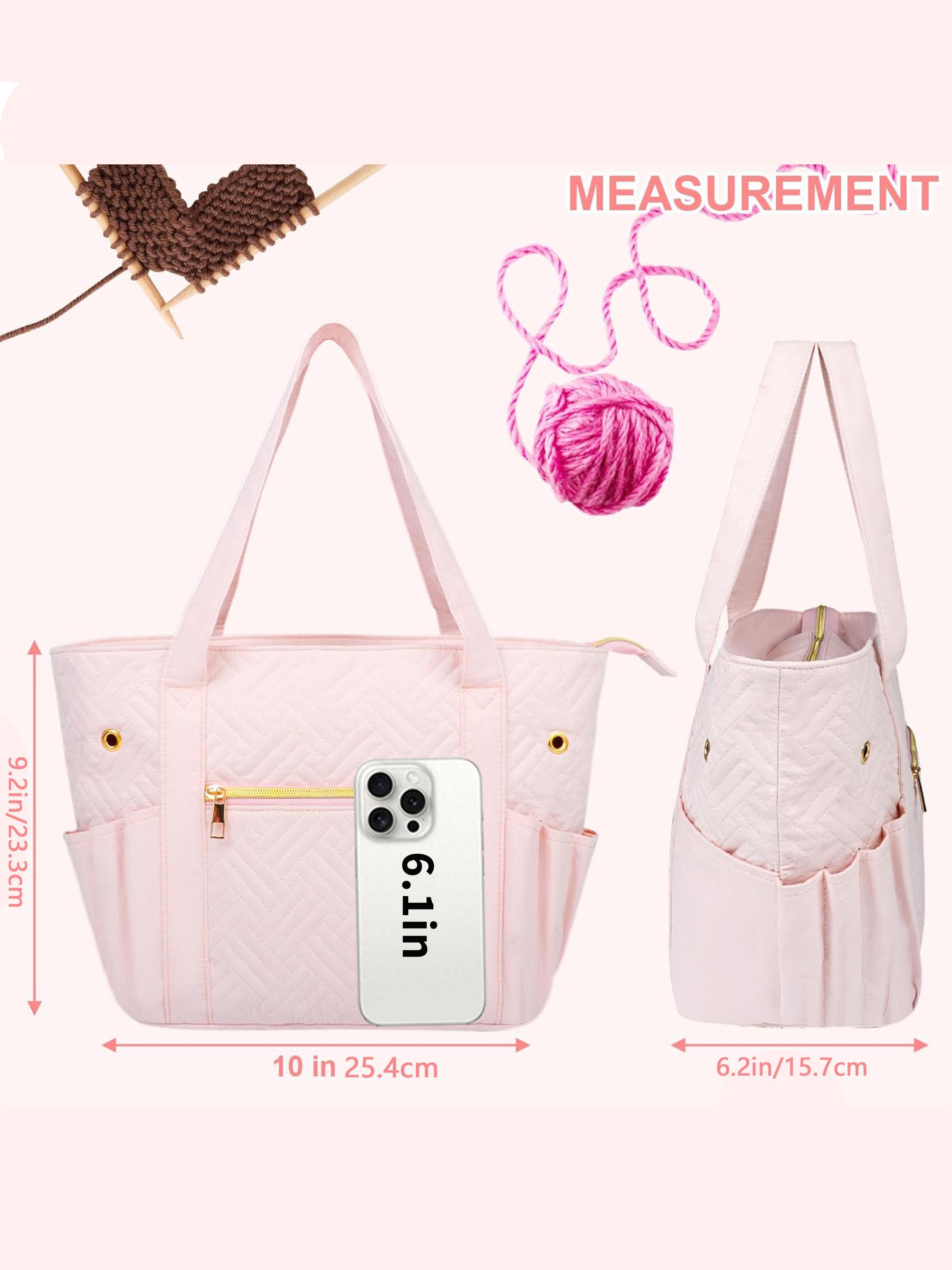 Crochet Bag Organizer, Portable Travel Case for Yarn Balls, Crochet Hooks & Knitting Needles Holder, Bag Accessories