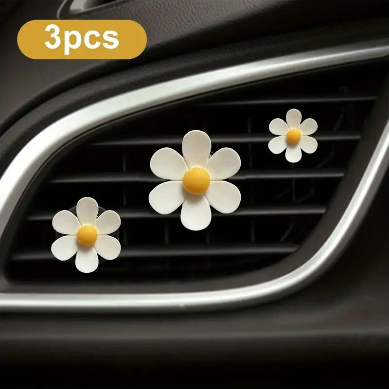 Daisy Flower Design Car Air Vent Clip, Car Air Freshener Clip, Car Interior Decoration Accessories for Women & Girls