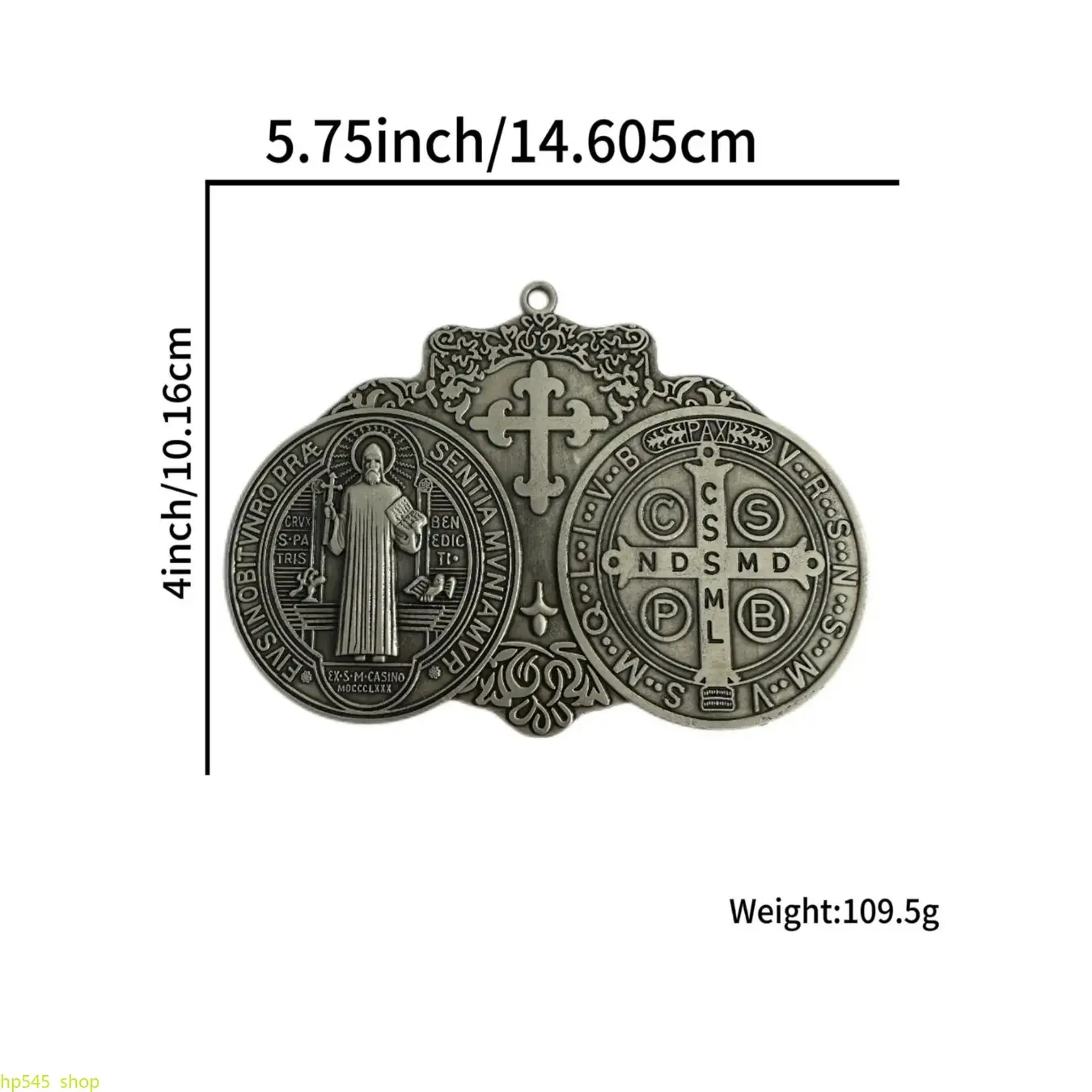 St Benedict Cross Medal, Vintage Brass Tone Finish for Wall Or Desk Display, Fashion DIY Jewelry Accessories for Men & Women, Religious Supplies, Cross Design, Religious Decoration, Spiritual Decor homedecor