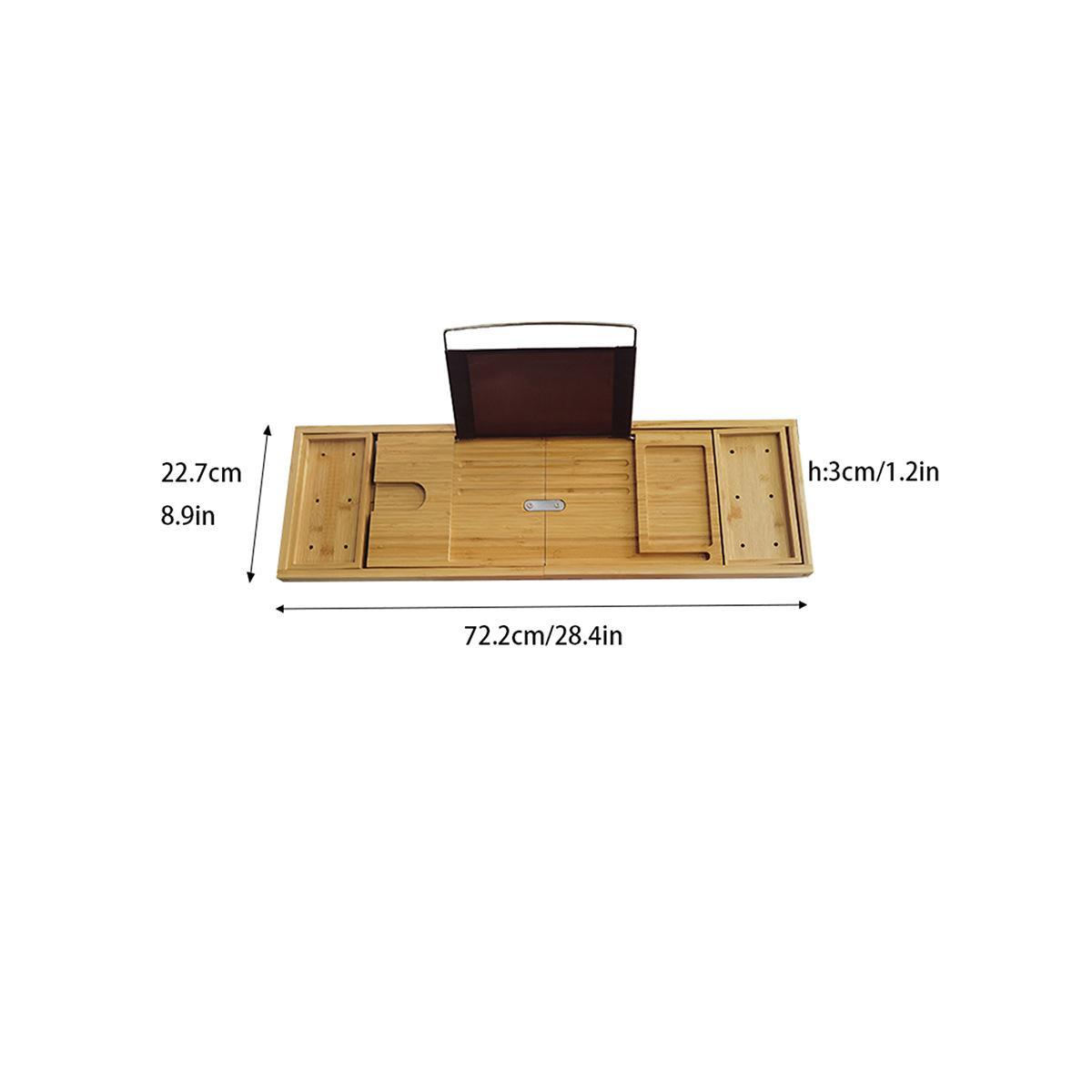 Bamboo Bath Tub Tray, Wooden Bath Tub Tray with Expandable Sides, Bathroom Accessories & Gifts for Women & Men