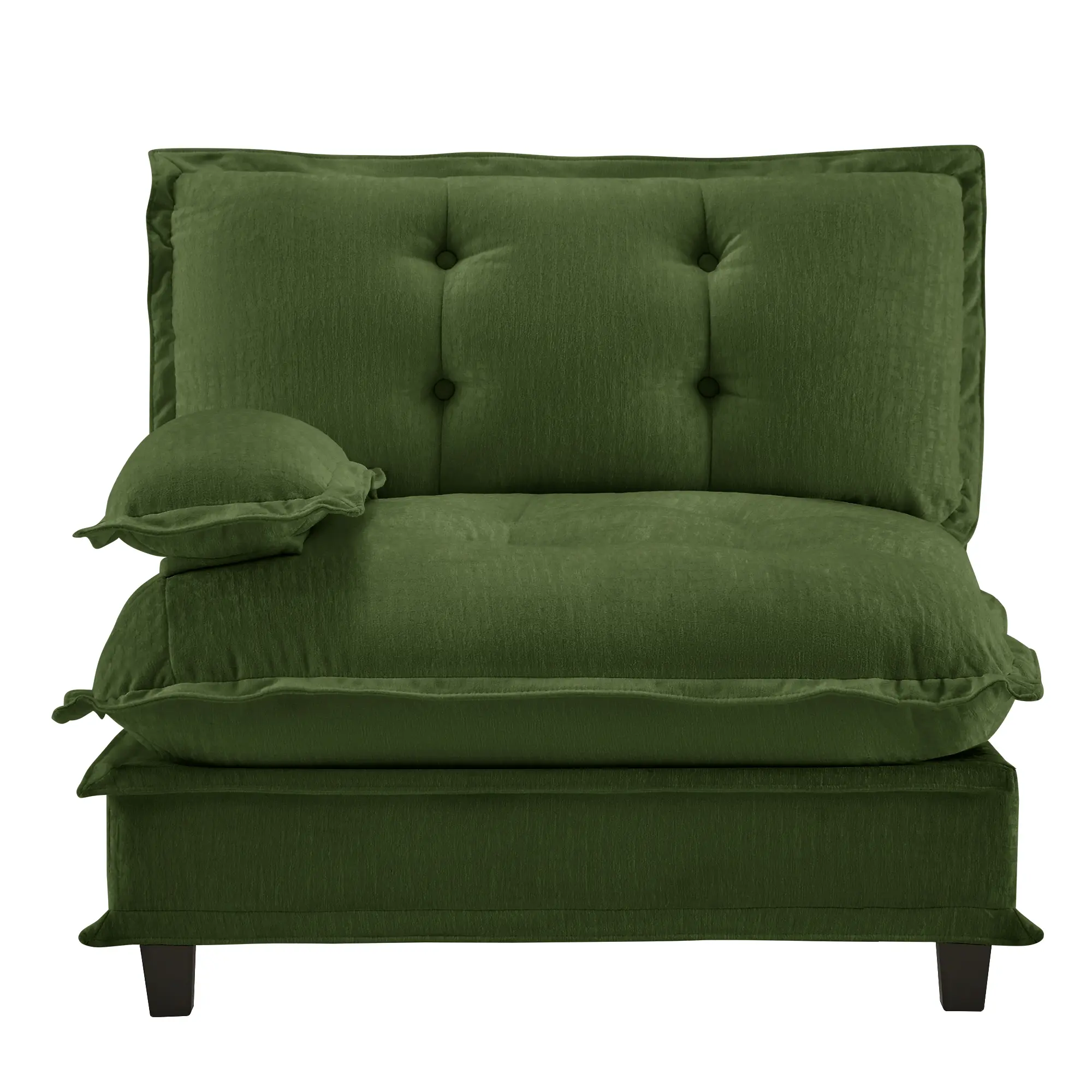 Nokaa Modular Chenille Sofa Single Seat Green Living Room Furniture with Solid Wood Frame, High-Density Foam Cushion, Removable Armrests, Easy Assembly, 33.86W x 38.58D x 35.43H in, 1 Seat, Green Color, Chenille Material