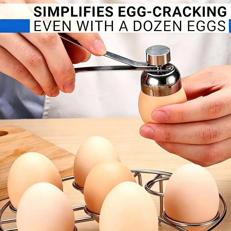 [Kitchen Present] Stainless Steel Egg Cracker 1pc - Expert Eggshell Opener, Precision Hole & Shatterproof, Ideal for Mother's Da
