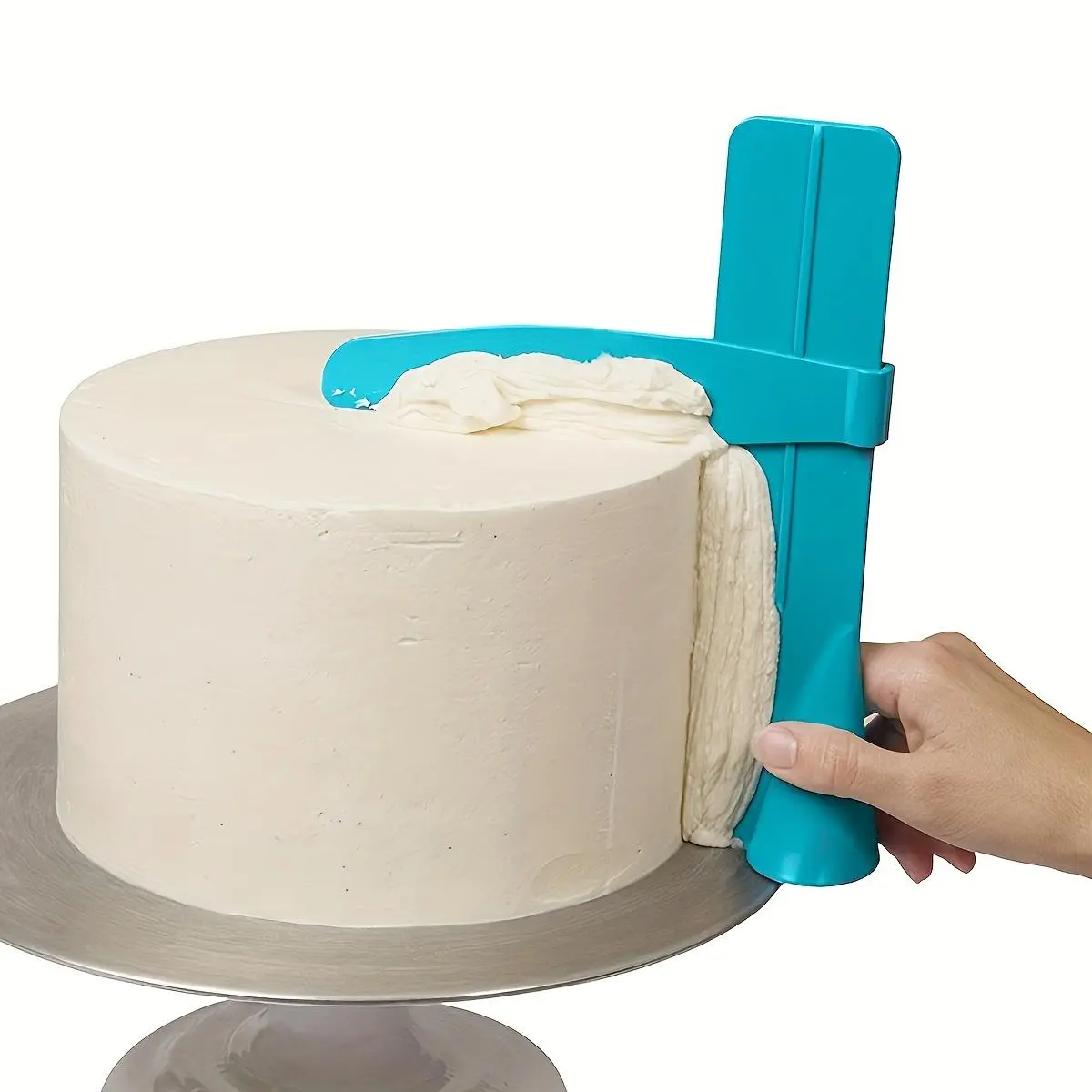 Height-Adjust Easy-to-Use Cake Decorating Scraper Smoother Set, 9.29x8.27in High-Quality Modeling Tools, Bakeware Accessories for Home Baking & Smooth Cake Finishes, Cake Decorating Tools