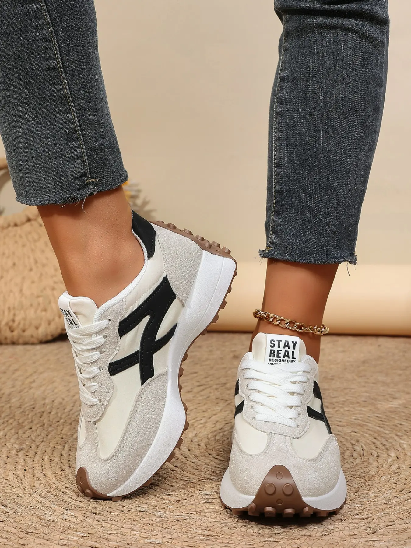 Meadow Color Block Retro Running Shoes, Lightweight Soft Sole Patchwork Board Sneakers, Daily Versatile Women's Casual Shoes