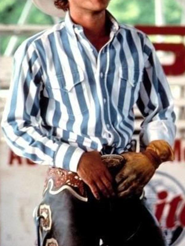 Men's Western Cowboy Style Retro Print Loose Long Sleeve Shirt Striped Casual Button Autumn Top Suitable for Streetwear Menswear233
