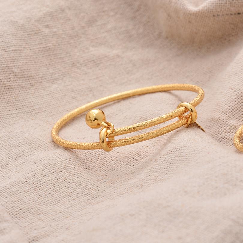 Gold Color Bangle for Girls/Baby/Kids Charm Gypsophila Bracelet Small Bell  Heart Jewelry Child Christmas Gifts
