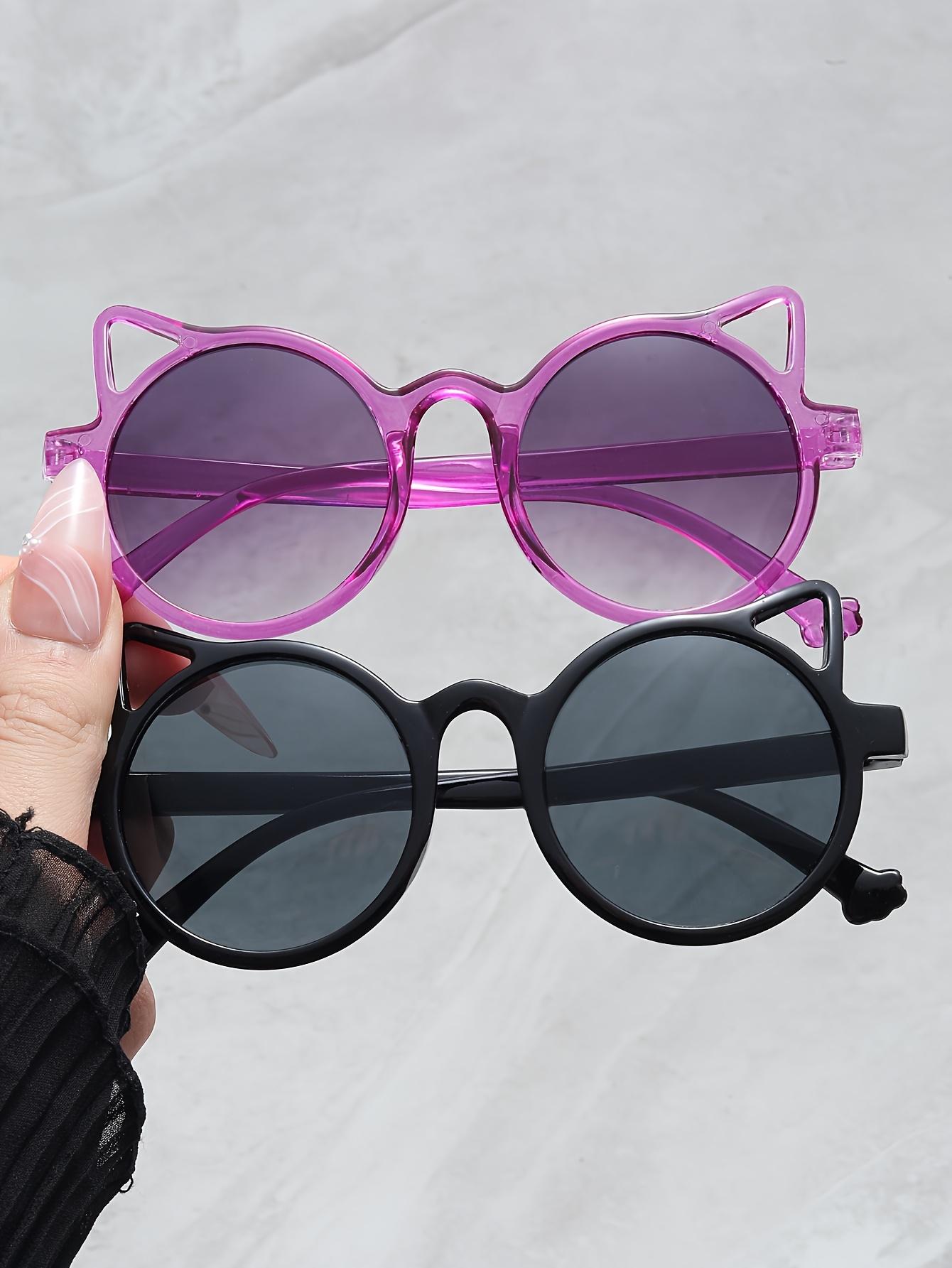 2pcs Cute Cat Ear Glasses Colorful Durable Plastic Frames Playful Cartoon Design for Parties Birthdays Valentine's Day Festive Accessory