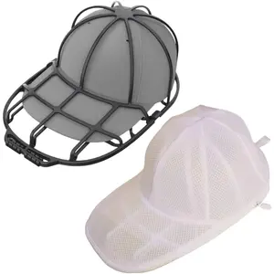 Cap Washer Cage Baseball Cap Shape Protector Hat Washer with Mesh Laundry Bag for Machine Dishwasher Safe 1 Pack (1)