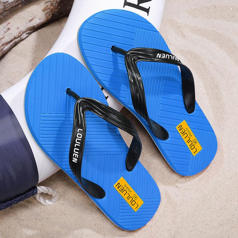 Men's Flip-Flops with Unique Texture, Comfortable Beach Sandals, Lightweight Water Shoes, Soft Non-Slip House Slippers for Summer