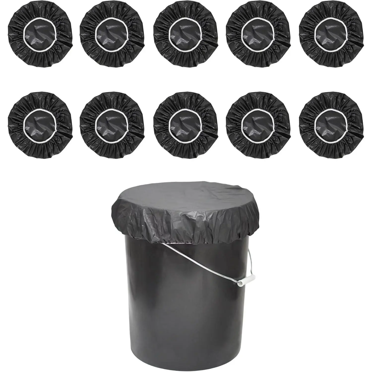 5 Gallon Bucket Lid - 10 count Disposable Bucket Lid Plastic Gamma Seal Lid 5 Gallon Bucket Cover Black 5 Gallon Bucket  Only, Lightproof