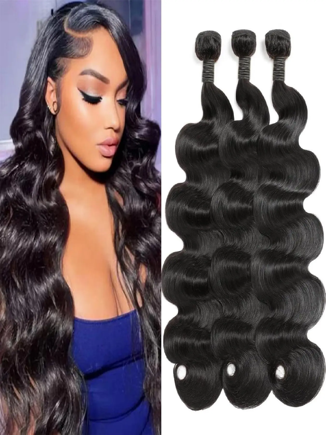 Body Wave Bundles Human Hair Human Hair Bundles  Unprocessed Brazilian Hair 3 Bundles Human Hair Quick Weave Hair Extensions Human Hair Weaves